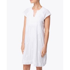 NWOT Roller Rabbit Faith White Tonal Embroidered Cotton Dress Size Small
